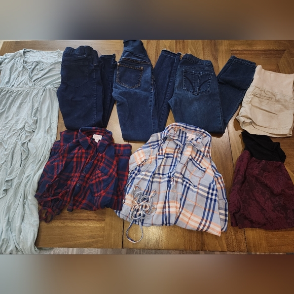 Maternity Bundle Extra Small Lot 8 Pea Pod Isabel Old Navy Indigo Blue - Picture 1 of 9